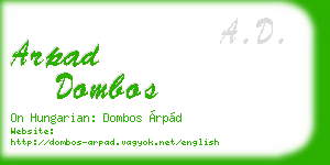 arpad dombos business card