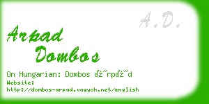 arpad dombos business card